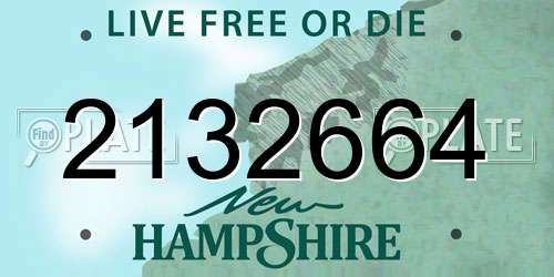 2132664 New Hampshire License Plate