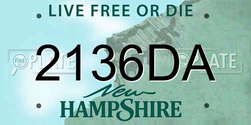 2136DA New Hampshire License Plate