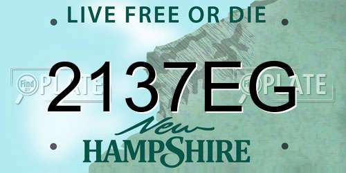 2137EG New Hampshire License Plate
