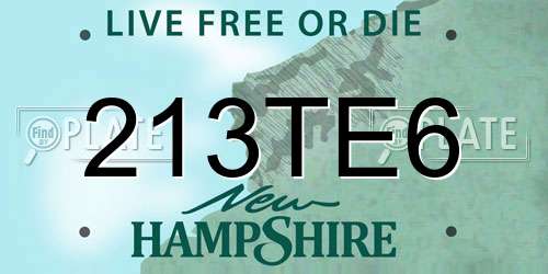 213TE6 New Hampshire License Plate
