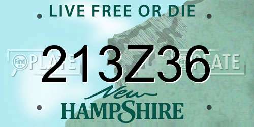 213Z36 New Hampshire License Plate
