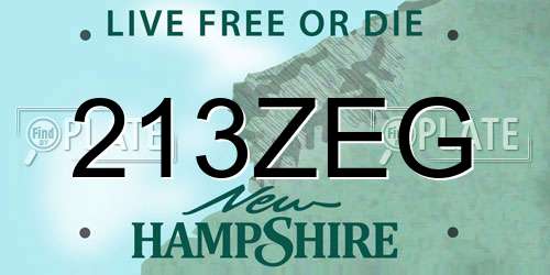 213ZEG New Hampshire License Plate