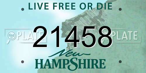 21458 New Hampshire License Plate