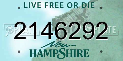 2146292 New Hampshire License Plate
