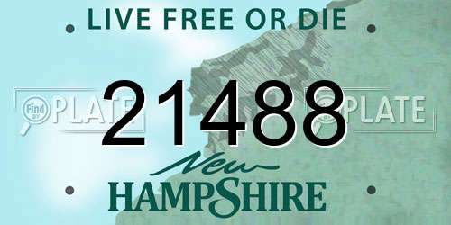 21488 New Hampshire License Plate