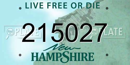 215027 New Hampshire License Plate