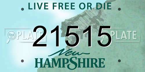21515 New Hampshire License Plate