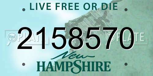 2158570 New Hampshire License Plate