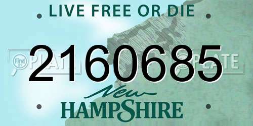 2160685 New Hampshire License Plate