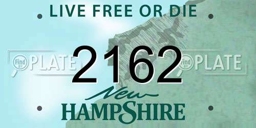 2162 New Hampshire License Plate