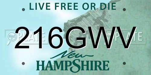 216GWV New Hampshire License Plate