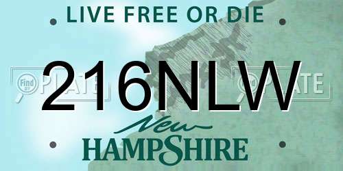 216NLW New Hampshire License Plate