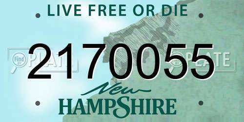 2170055 New Hampshire License Plate