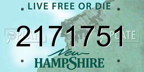 2171751 New Hampshire License Plate