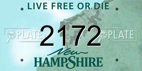 2172 New Hampshire License Plate
