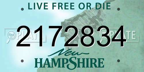 2172834 New Hampshire License Plate
