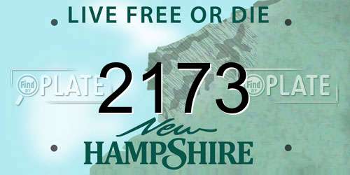 2173 New Hampshire License Plate