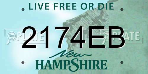 2174EB New Hampshire License Plate