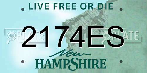 2174ES New Hampshire License Plate