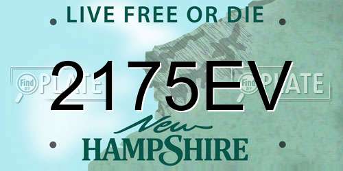 2175EV New Hampshire License Plate