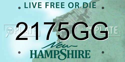 2175GG New Hampshire License Plate