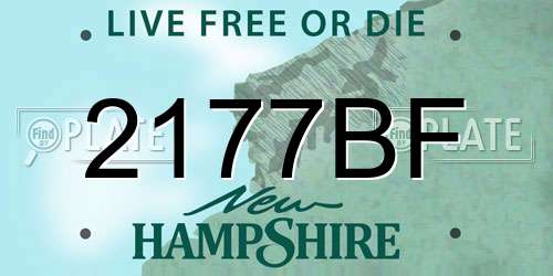 2177BF New Hampshire License Plate