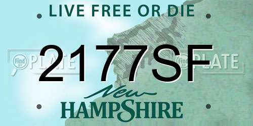 2177SF New Hampshire License Plate