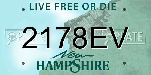 2178EV New Hampshire License Plate