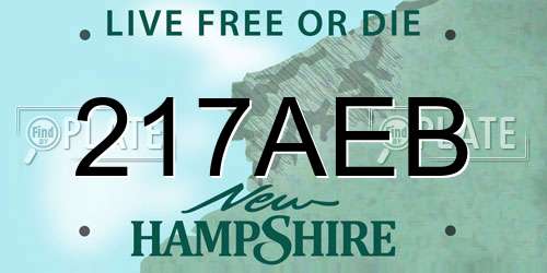217AEB New Hampshire License Plate