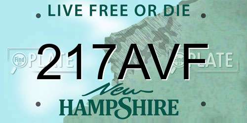 217AVF New Hampshire License Plate
