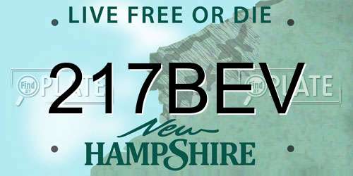 217BEV New Hampshire License Plate