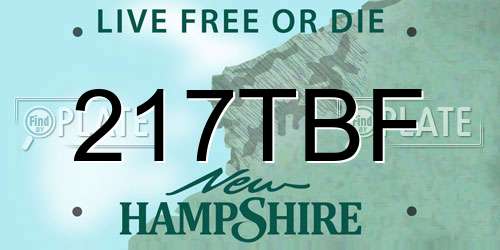 217TBF New Hampshire License Plate