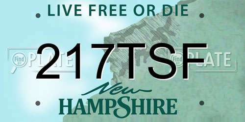 217TSF New Hampshire License Plate