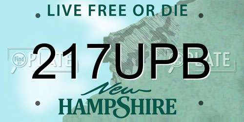 217UPB New Hampshire License Plate