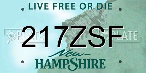 217ZSF New Hampshire License Plate