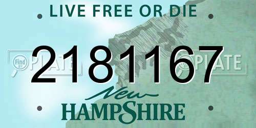2181167 New Hampshire License Plate