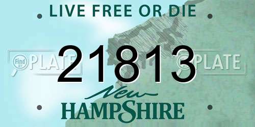 21813 New Hampshire License Plate