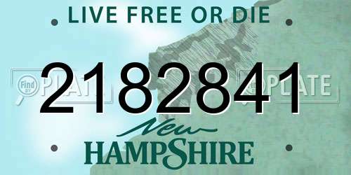 2182841 New Hampshire License Plate