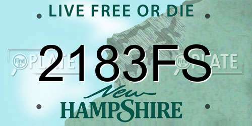 2183FS New Hampshire License Plate
