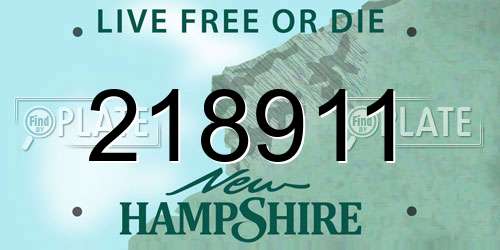218911 New Hampshire License Plate