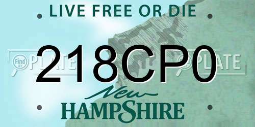 218CP0 New Hampshire License Plate