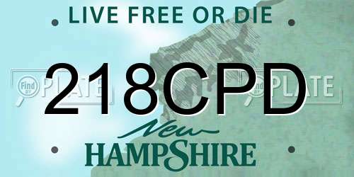 218CPD New Hampshire License Plate