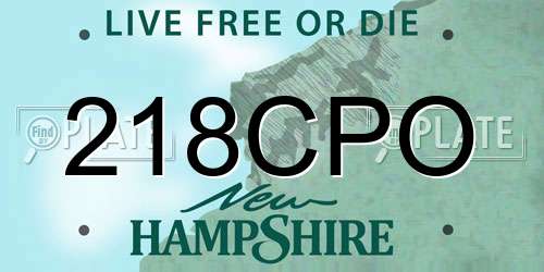 218CPO New Hampshire License Plate