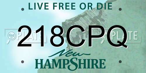 218CPQ New Hampshire License Plate