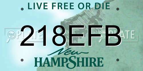 218EFB New Hampshire License Plate