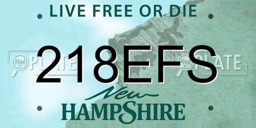 218EFS New Hampshire License Plate