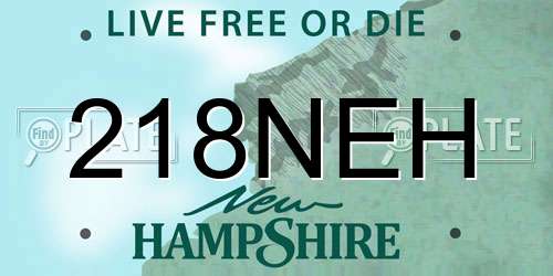 218NEH New Hampshire License Plate