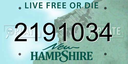2191034 New Hampshire License Plate