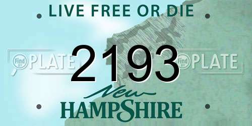 2193 New Hampshire License Plate