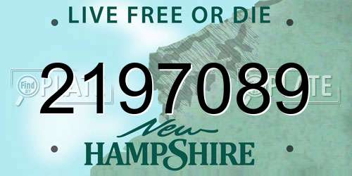 2197089 New Hampshire License Plate